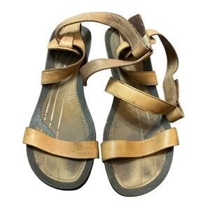 Teva Women's 8.5 Sandals Cabrillo Wedge Cross Strap Tan Brown Leather